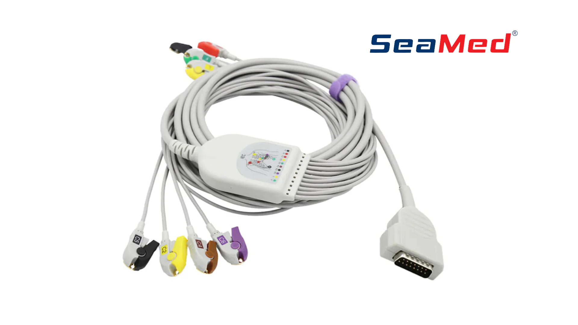 كابل تخطيط القلب (ECG) بـ 10 Lead مع مشابك Grabber متوافق مع GE Marquette