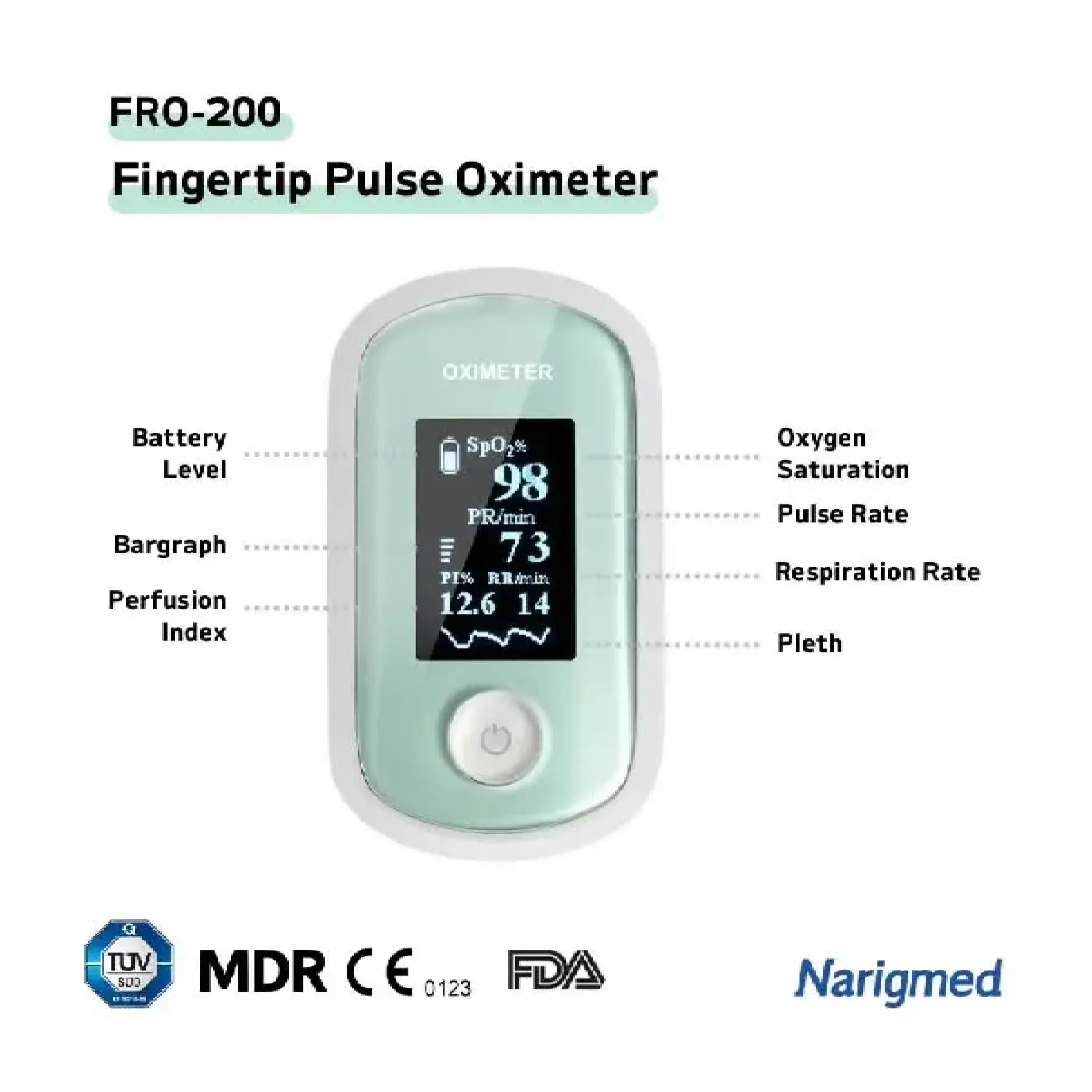 NARIGMED FRO-200 PEDİATRİK PARMAK TİPİ PULSEOKSİMETRE