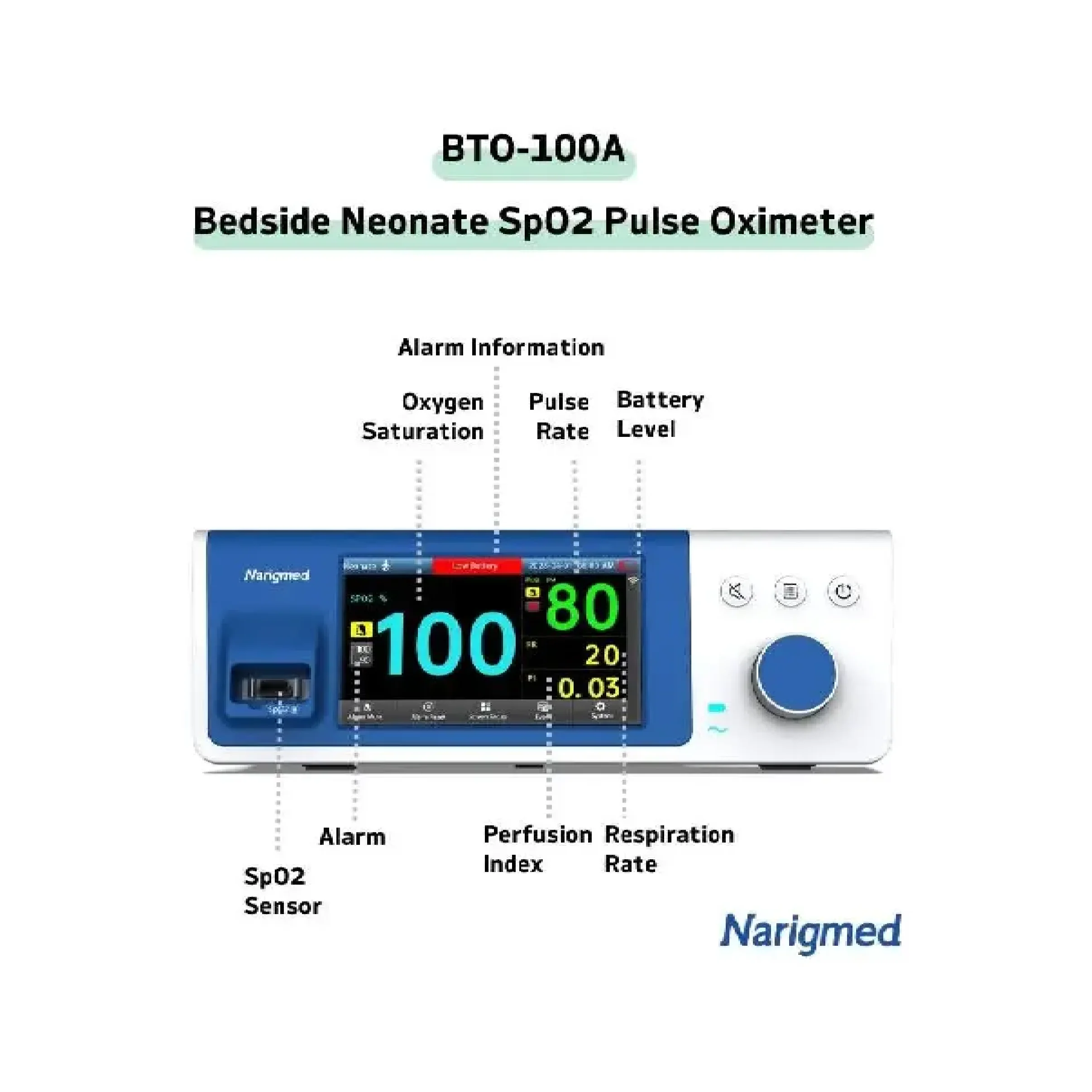 NARIGMED BTO-100A KONSOL TİPİ PULSEOKSİMETRE