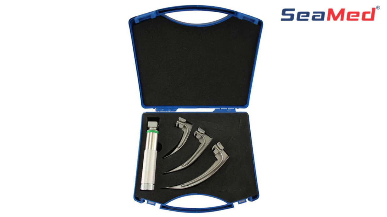 SEAMED LUNALITE MACINTOSH FIBEROPTIC LARYNGOSCOPE SET