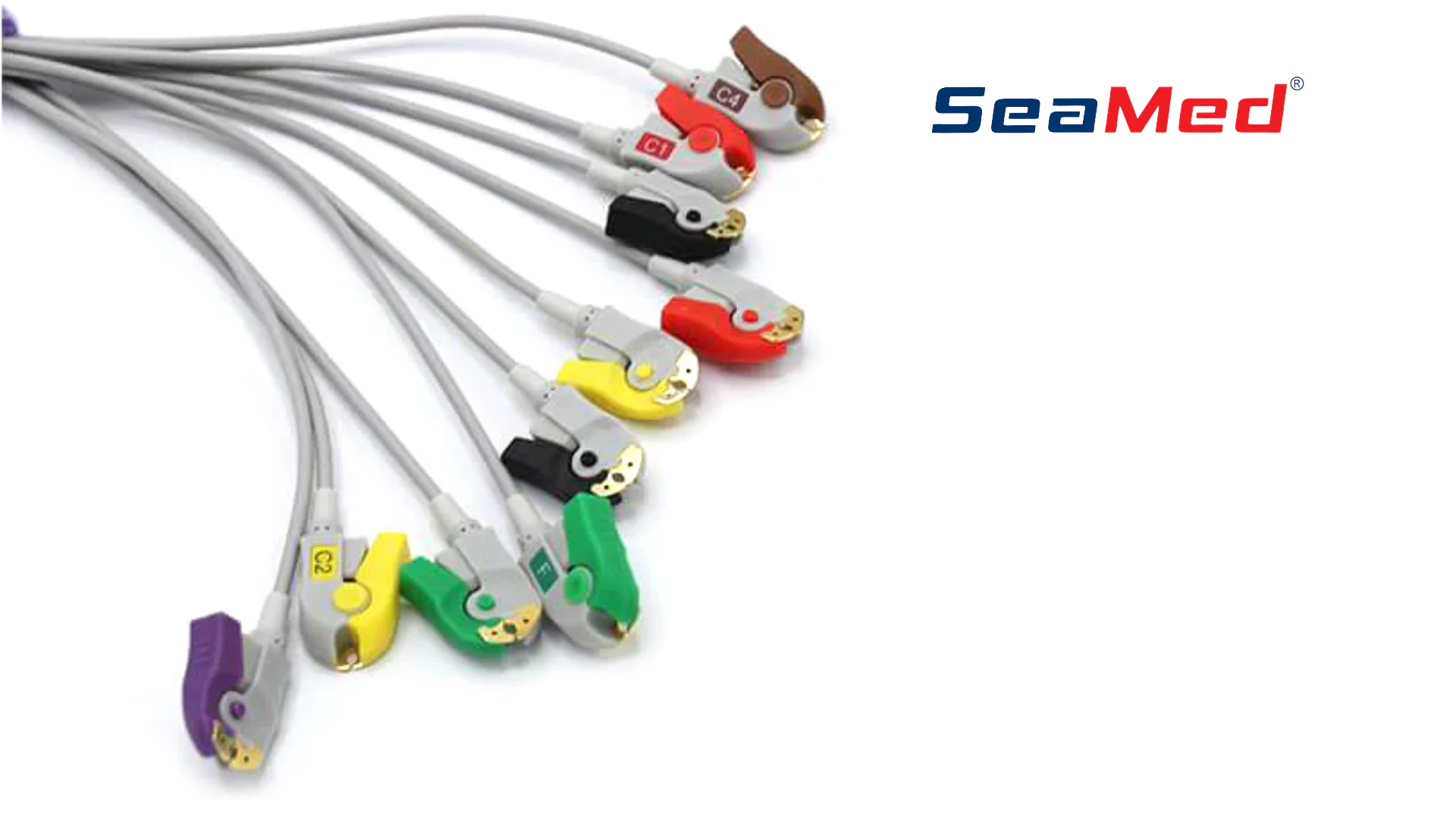 10-КАНАЛЬНЫЙ ЭКГ КАБЕЛЬ С ЗАЖИМАМИ (GRABBER), СОВМЕСТИМЫЙ С NIHON KOHDEN